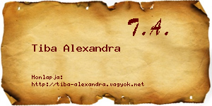 Tiba Alexandra névjegykártya